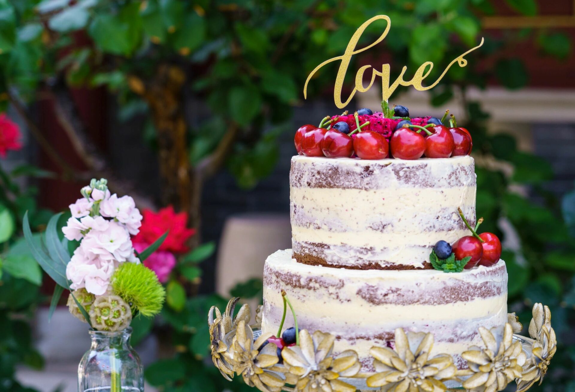 two layered fruit cake for wedding