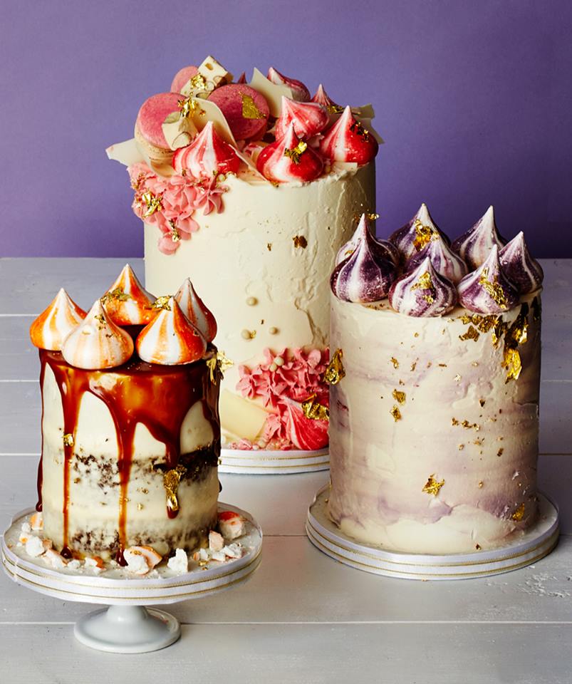 cakes with frostings on top