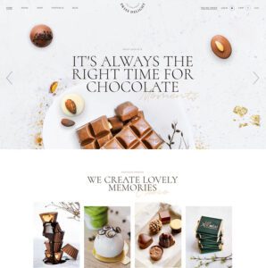 Chocolates and confections displayed attractively.