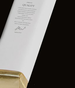 A close up of the side of a book