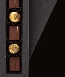 A close up of chocolate bars in a box