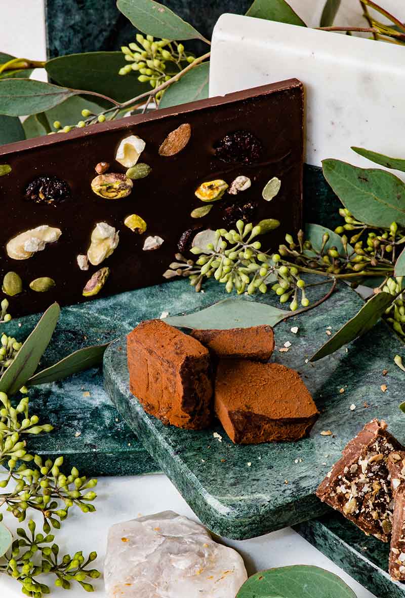 A close up of some chocolate on a plate