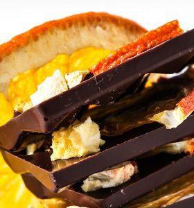A close up of some chocolate and other food