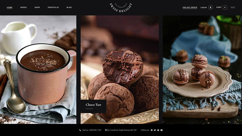 A collage of photos with different types of food.