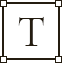 A t in the middle of a square frame.