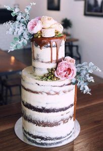 A cake with flowers on top of it.